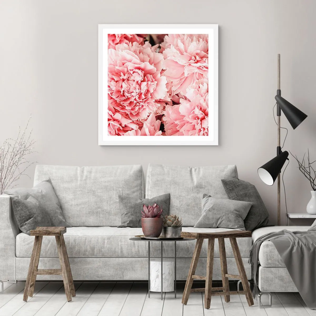 Plakat w białej ramie - Różowe marzenie - 30x30 cm