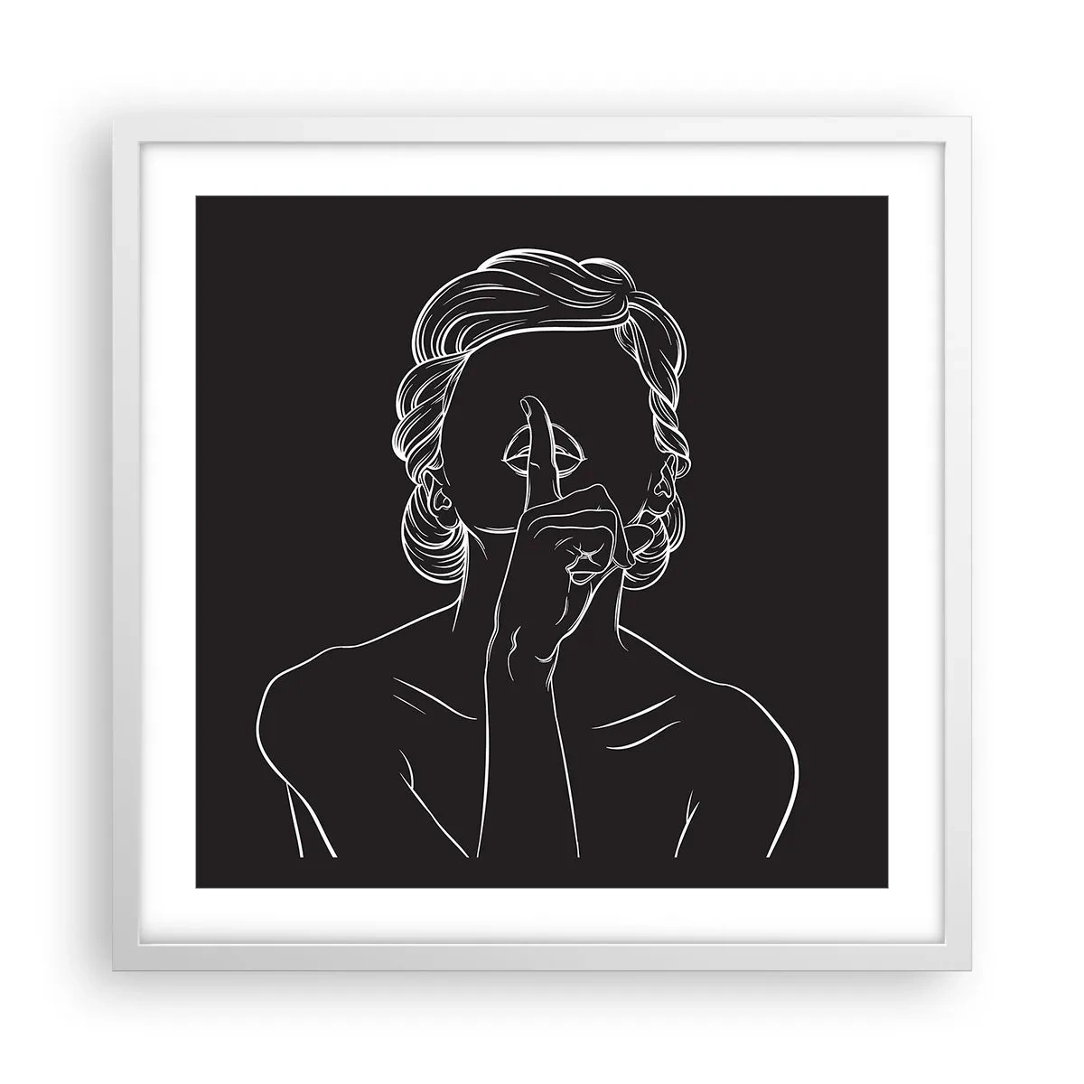 Plakat w białej ramie - Piękno rozkwita w ciszy - 50x50 cm