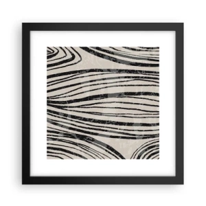 Plakat w czarnej ramie - Rozlewisko linii - 30x30 cm