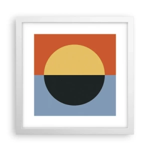 Plakat w białej ramie - Kompozycja ciepła i chłodu - 30x30 cm