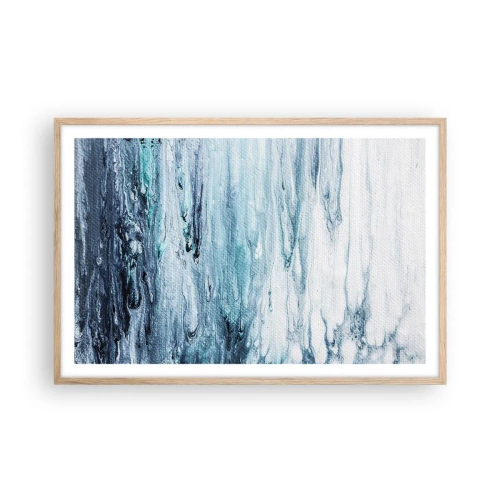 Plakat w ramie jasny dąb - Sople błękitu - 91x61 cm