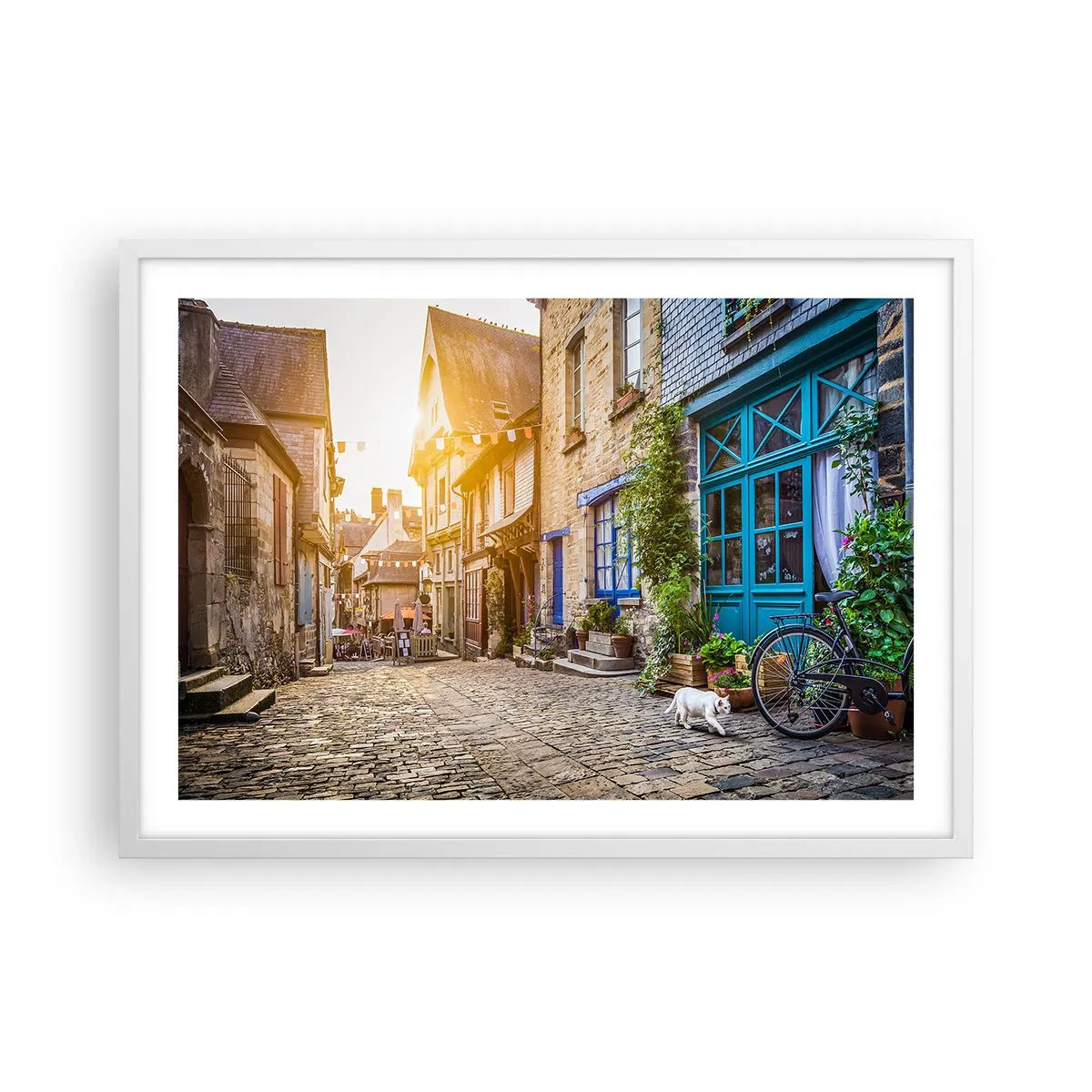 Plakat w białej ramie - Biały duch miasteczka - 70x50 cm