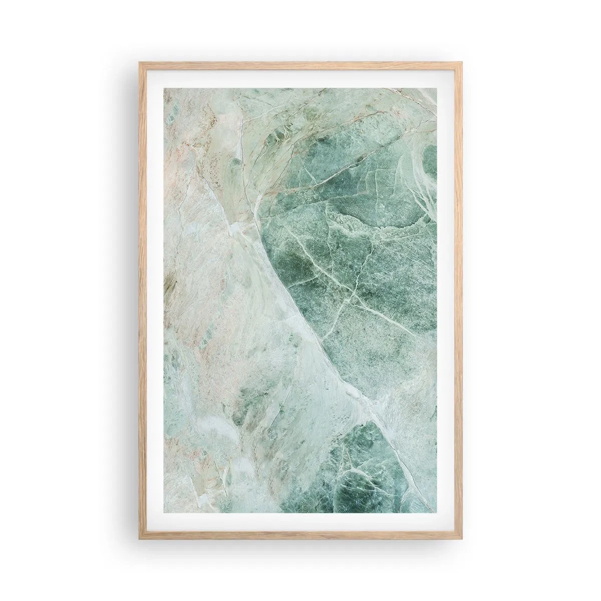 Plakat w ramie jasny dąb - Szlachetny chłód kamienia - 61x91 cm