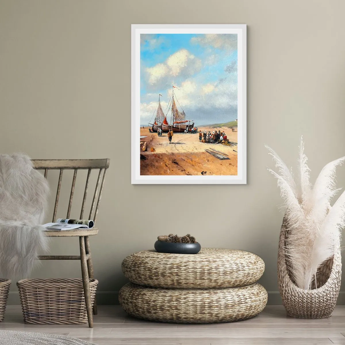 Plakat w białej ramie - Po udanym połowie - 70x100 cm