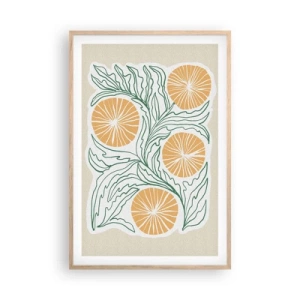 Plakat w ramie jasny dąb - Etnicznie z nutą abstrakcji - 61x91 cm