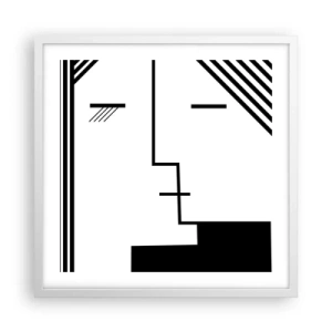 Plakat w białej ramie - Po prostu pocałunek - 50x50 cm