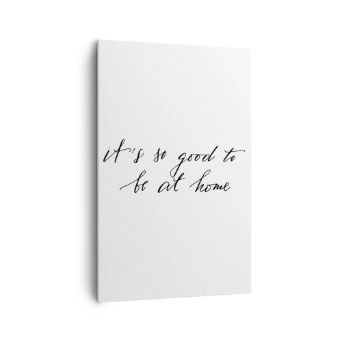 Obraz na płótnie - Napis w kaligraficznym stylu na białym tle - 80x120cm - Cała prawda - Nowoczesna dekoracja ścienna do salonu i sypialni ARTTOR