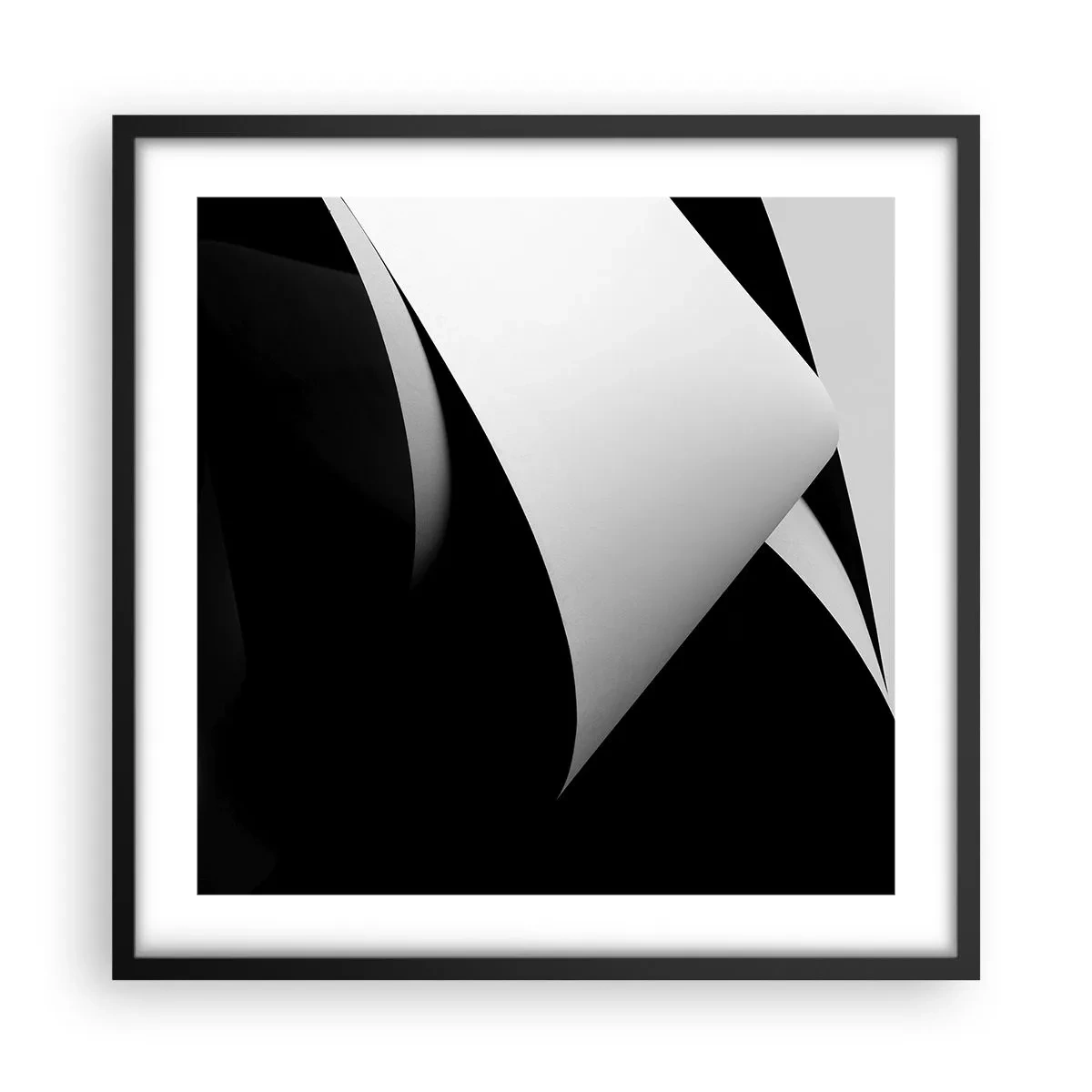Plakat w czarnej ramie - Płaszczyzny światła z głębi cienia - 50x50 cm