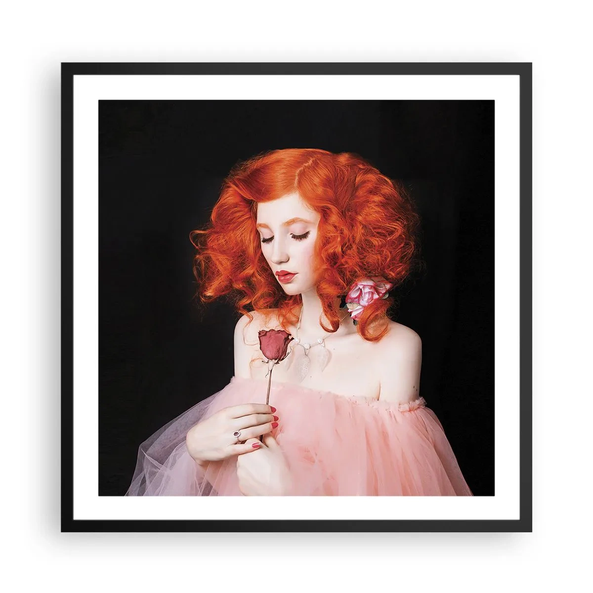 Plakat w czarnej ramie - W barokowym stylu - 60x60 cm