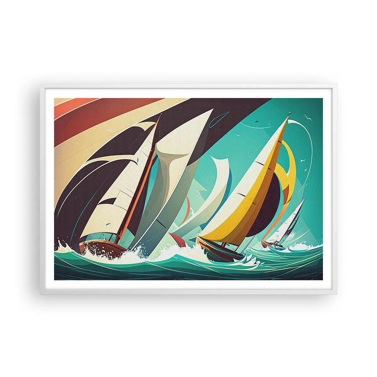 Plakat w białej ramie - Z żywiołami za pan brat - 100x70 cm