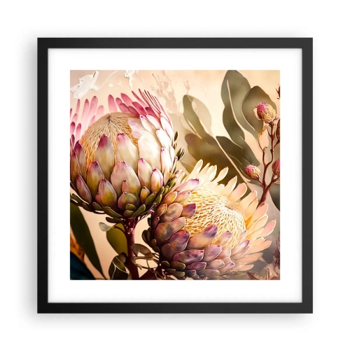 Plakat w czarnej ramie - Czule objęte - 40x40 cm