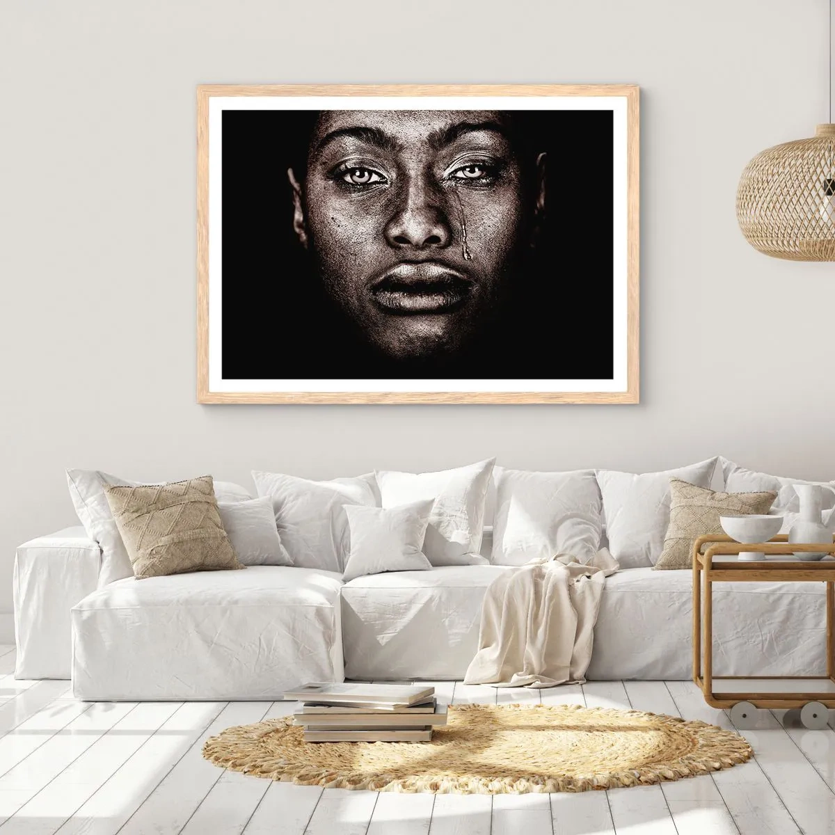 Plakat w ramie jasny dąb - Jedna łza - 91x61 cm