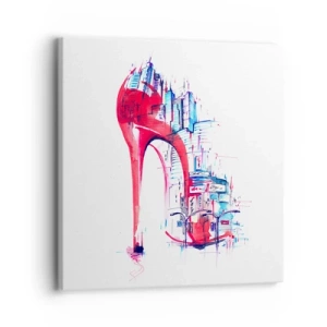 Obraz na płótnie - Wielkomiejska elegantka - 30x30 cm