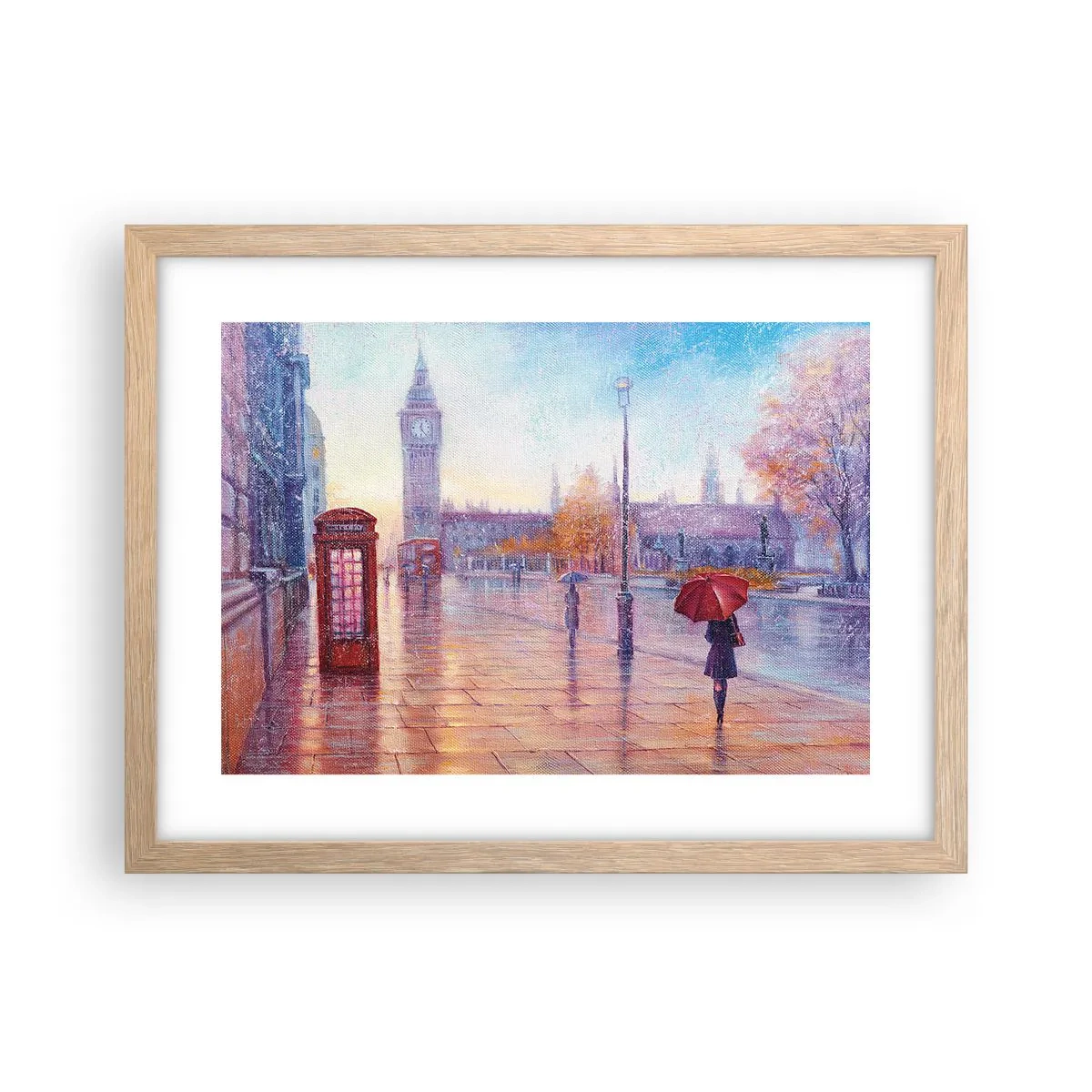 Plakat w ramie jasny dąb - Londyński jesienny dzień - 40x30 cm