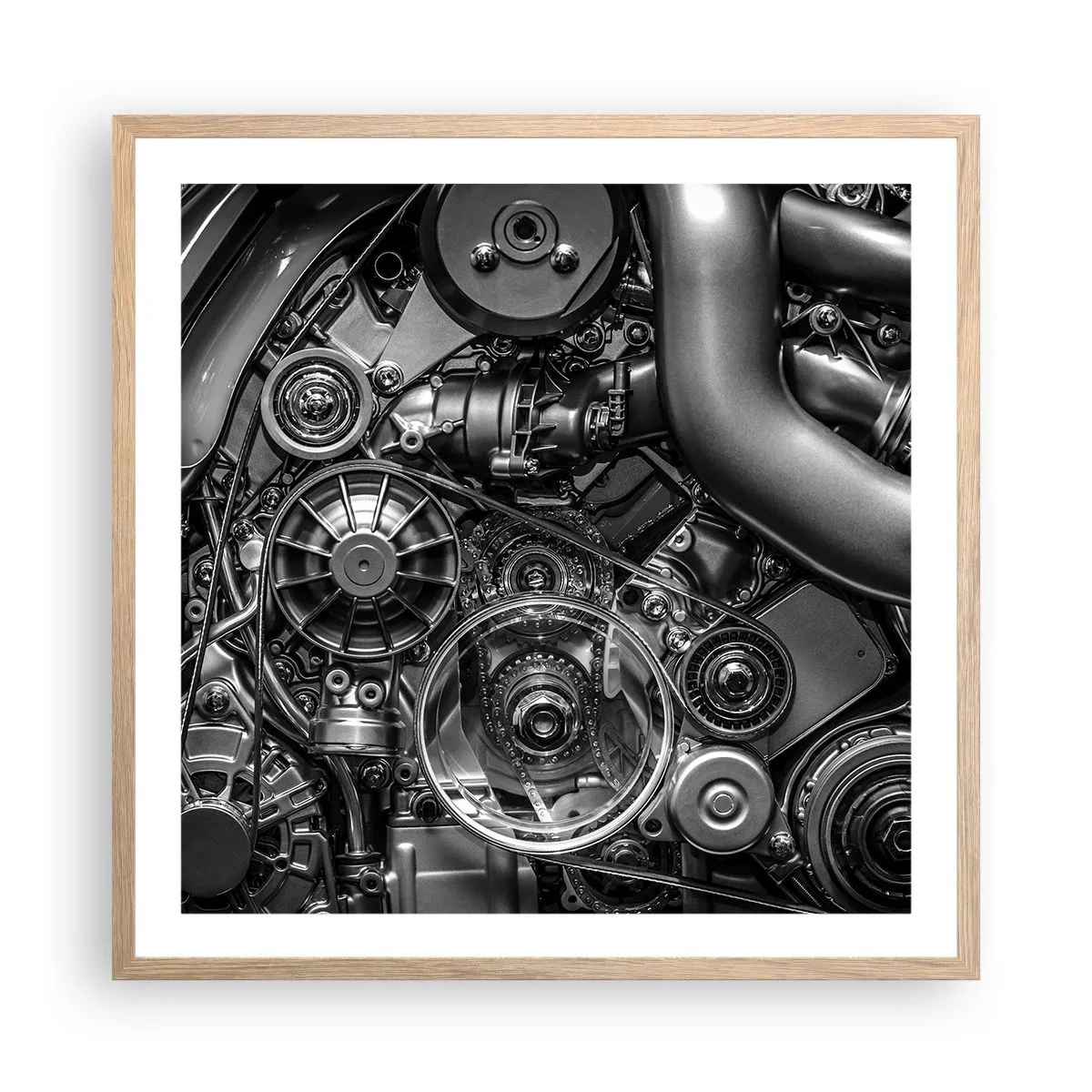 Plakat w ramie jasny dąb - Poezja mechaniki - 60x60 cm