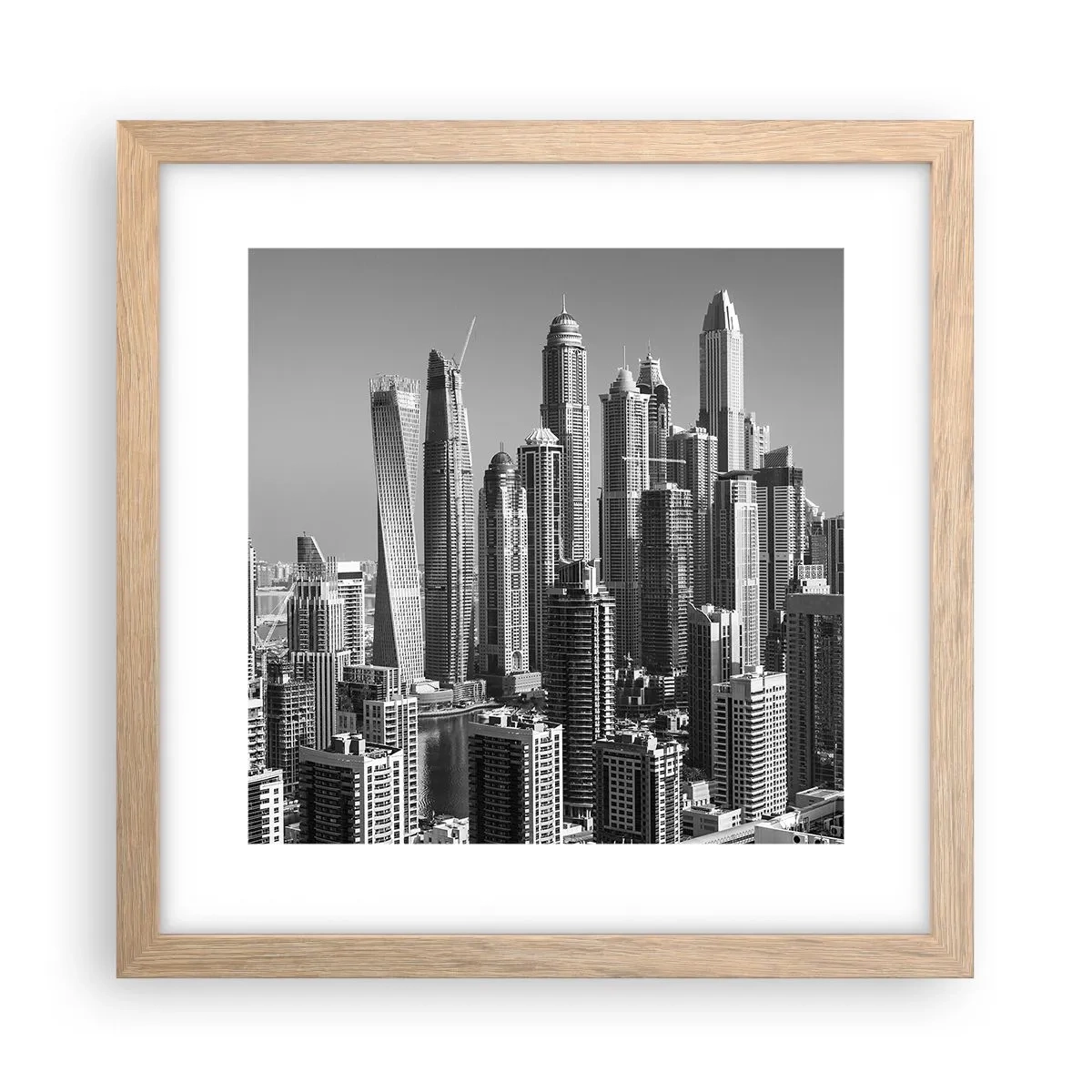 Plakat w ramie jasny dąb - Miasto nad pustynią - 30x30 cm