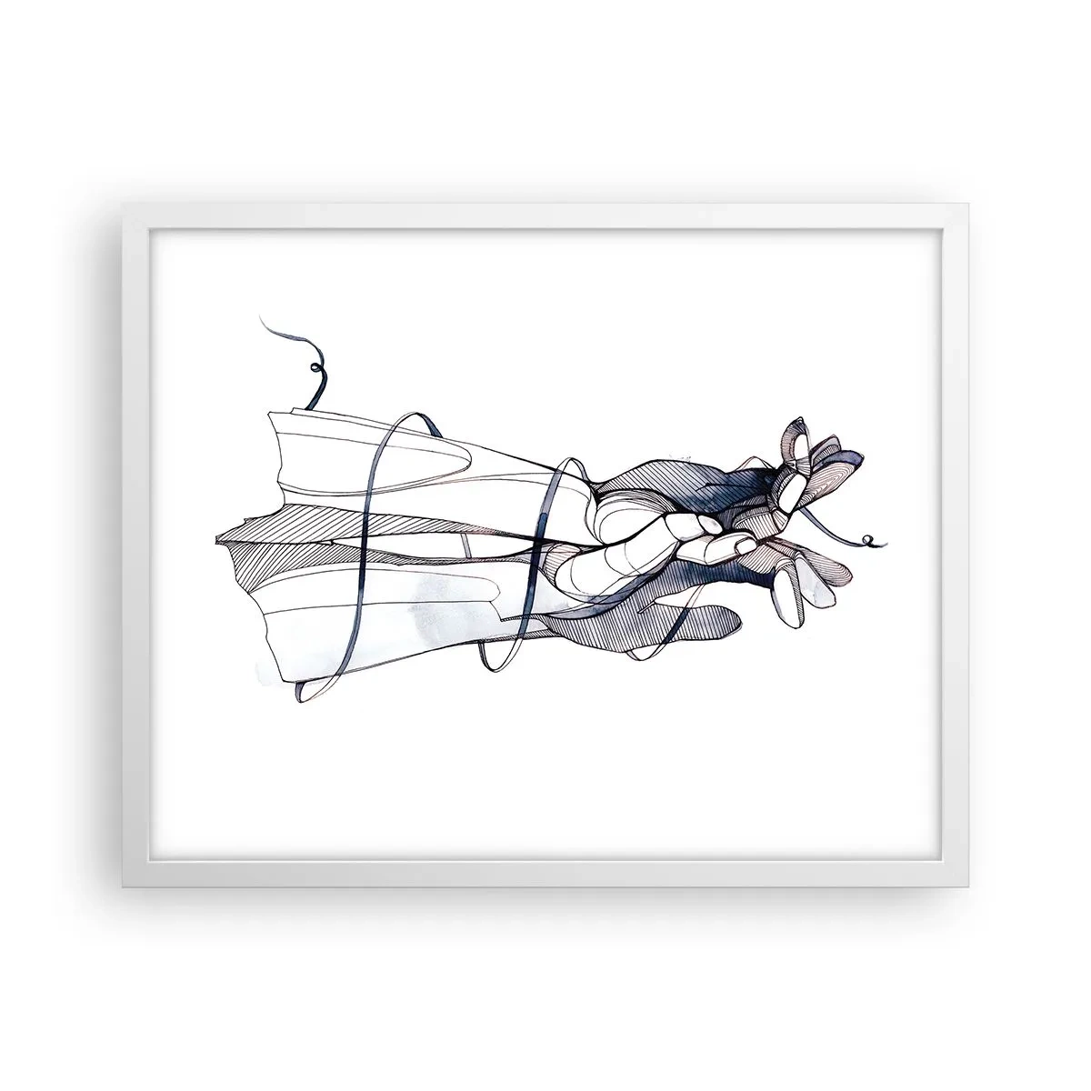 Plakat w białej ramie - Studium dotyku - 50x40 cm