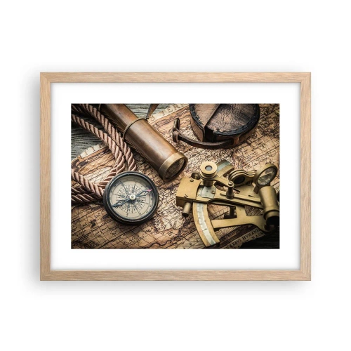 Plakat w ramie jasny dąb - Wyznacz kurs - 40x30 cm