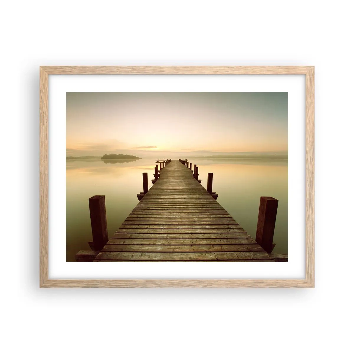 Plakat w ramie jasny dąb - Przedświt, świtanie, światło - 50x40 cm