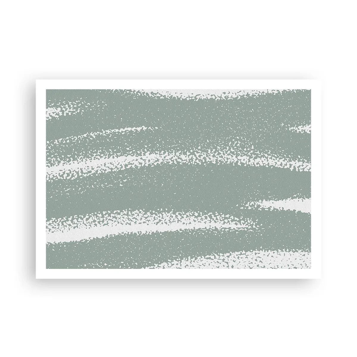 Plakat - Zimowe fale w odcieniach mięty i bieli - 100x70cm - Abstrakcja w zimowym klimacie - Nowoczesna dekoracja ścienna do salonu i sypialni ARTTOR