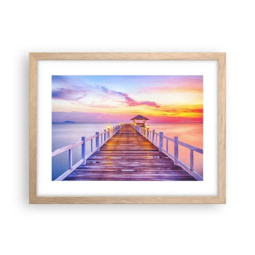 Plakat w ramie jasny dąb - Liliowo-złota cisza wieczoru - 40x30 cm