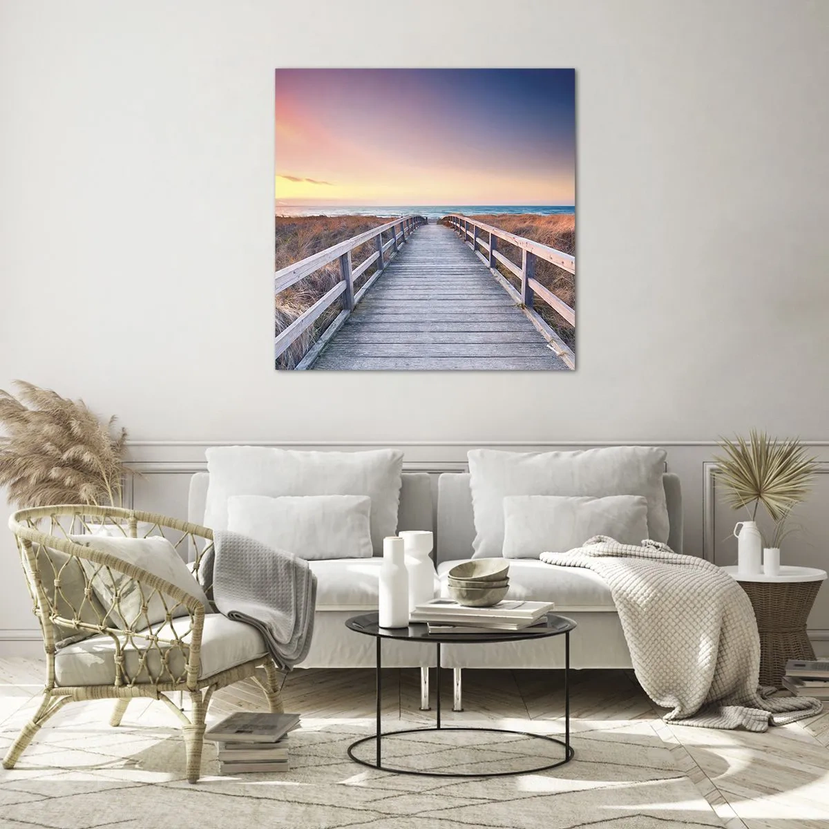 Obraz na szkle - Bałtycka wieczorna zorza - 50x50 cm