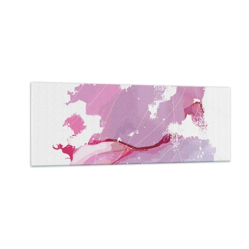 Obraz na szkle - Abstrakcyjna mapa świata w odcieniach różu - 140x50cm - Mapa różowego świata - Nowoczesna dekoracja ścienna do salonu i sypialni ARTTOR