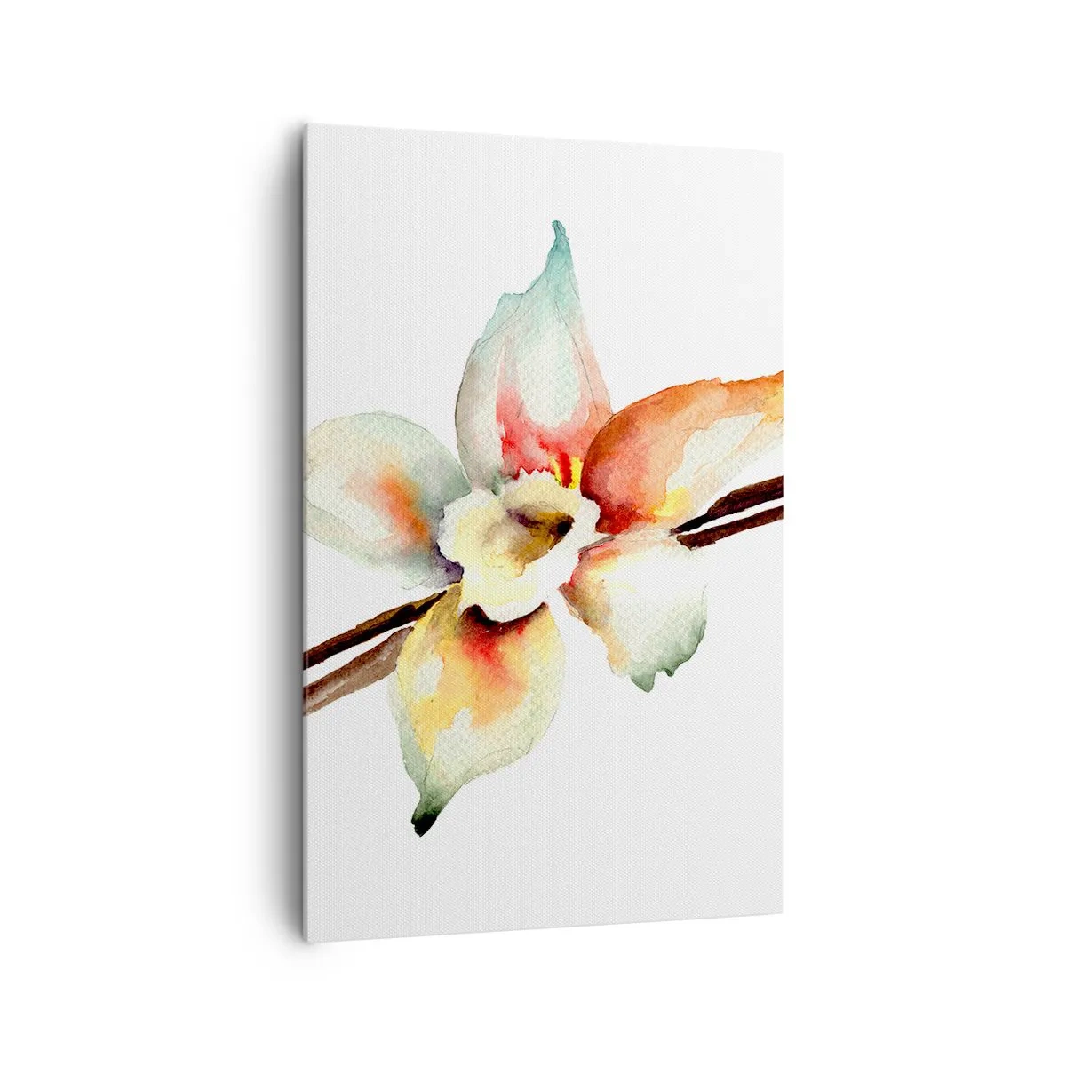 Obraz na płótnie - Akwarelowa ilustracja kwiatowa w pastelowych barwach - 80x120cm - Rozlana farbką słodycz - Nowoczesna dekoracja ścienna do salonu i sypialni ARTTOR