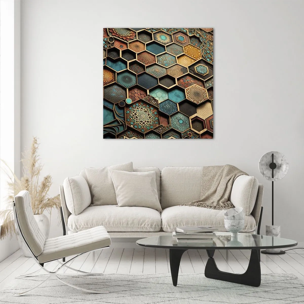 Obraz na szkle - Arabskie ornamenty – wariacja - 70x70 cm