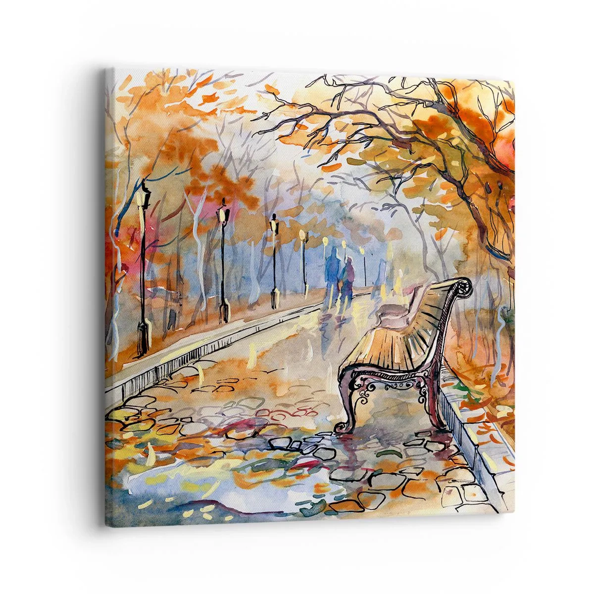 Obraz na płótnie - Razem powędrować w jesień - 30x30 cm