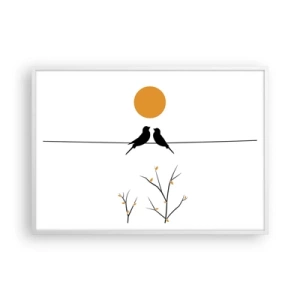 Plakat w białej ramie - Słowiczy wieczór - 100x70 cm