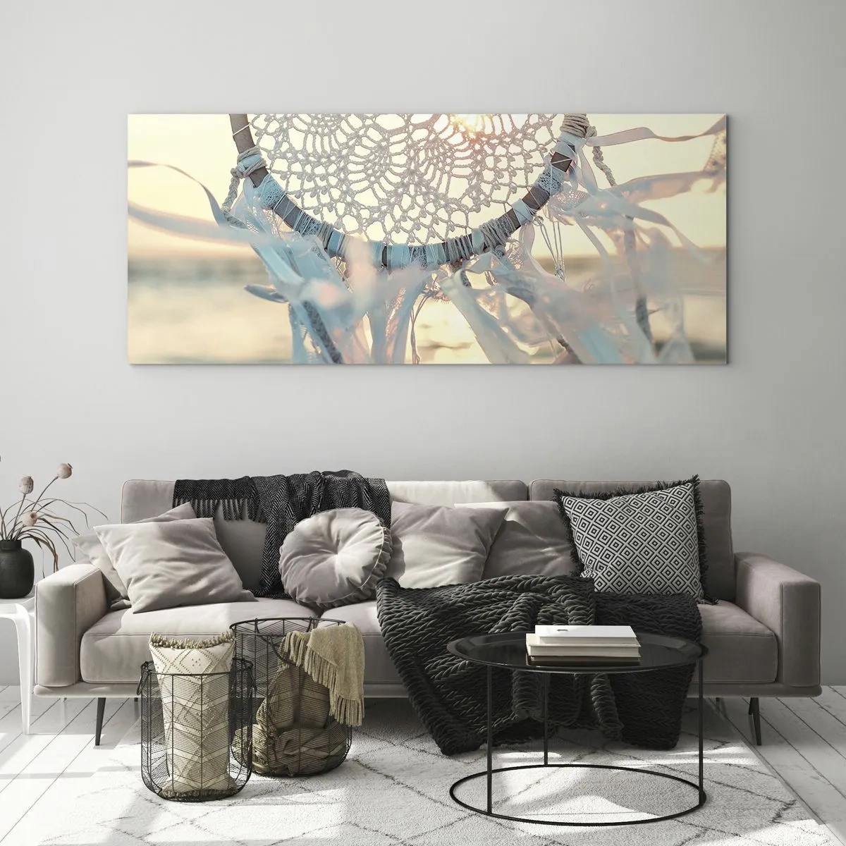 Obraz na szkle - Koronkowy totem - 100x40 cm