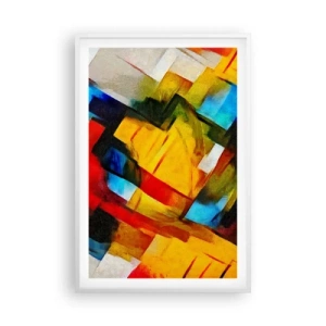 Plakat w białej ramie - Różnobarwny przekładaniec - 61x91 cm
