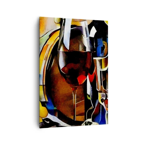 Obraz na płótnie - Abstrakcyjna martwa natura z kieliszkami i instrumentami - 70x100cm - I świat nabiera barw - Nowoczesna dekoracja ścienna do salonu i sypialni ARTTOR