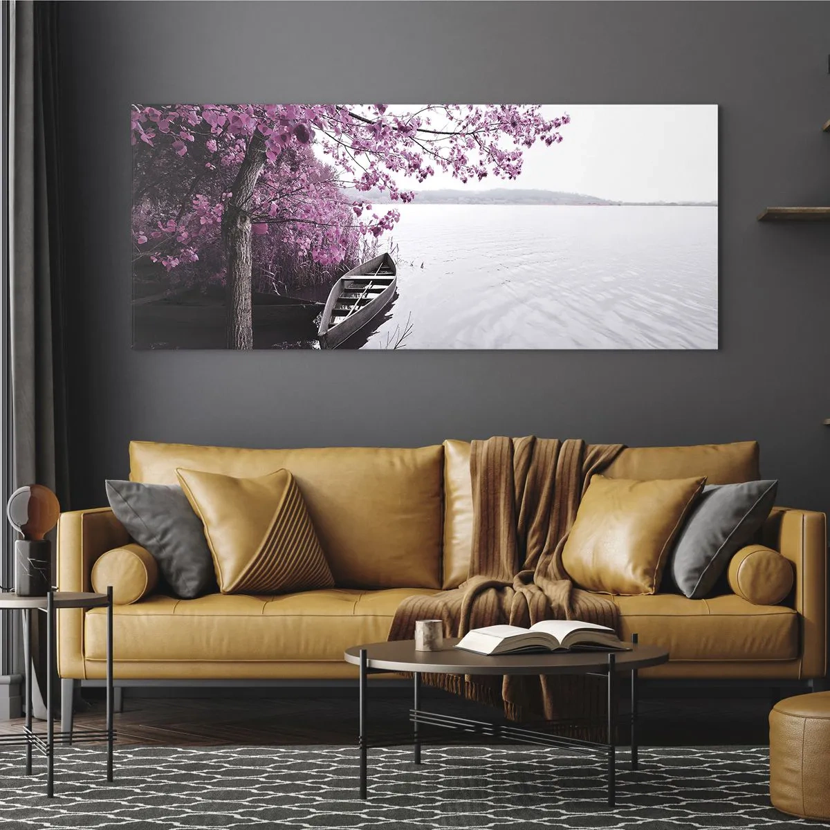 Obraz na szkle - W różowej ciszy - 100x40 cm