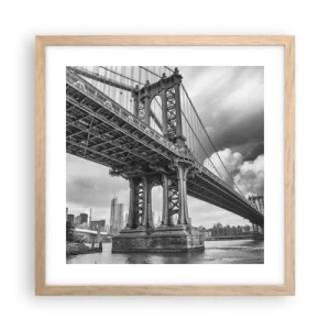 Plakat w ramie jasny dąb - Do serca miasta - 40x40 cm