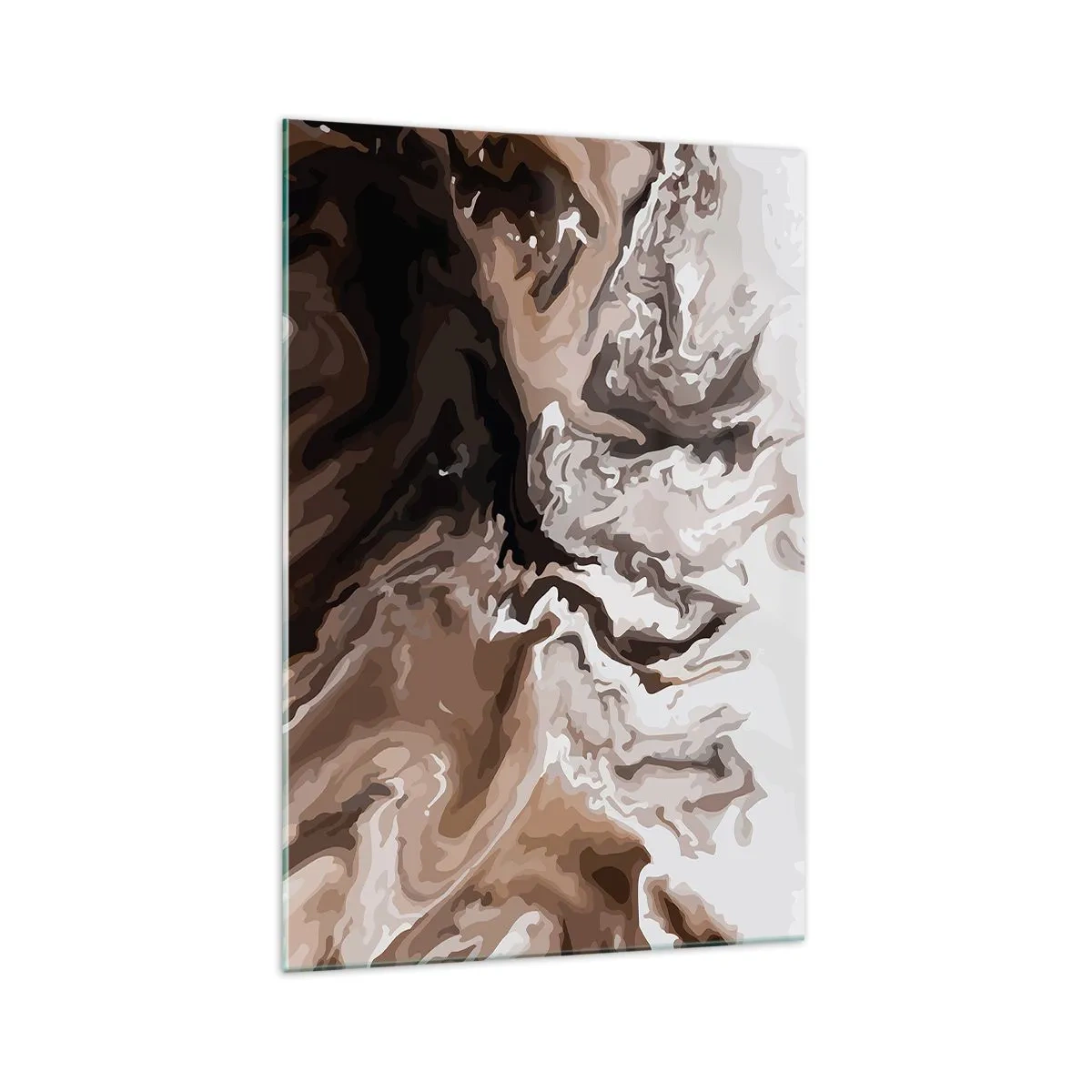 Obraz na szkle - Abstrakcja w odcieniach brązu z dynamicznymi liniami - 70x100cm - Kontredans barw - Nowoczesna dekoracja ścienna do salonu i sypialni ARTTOR