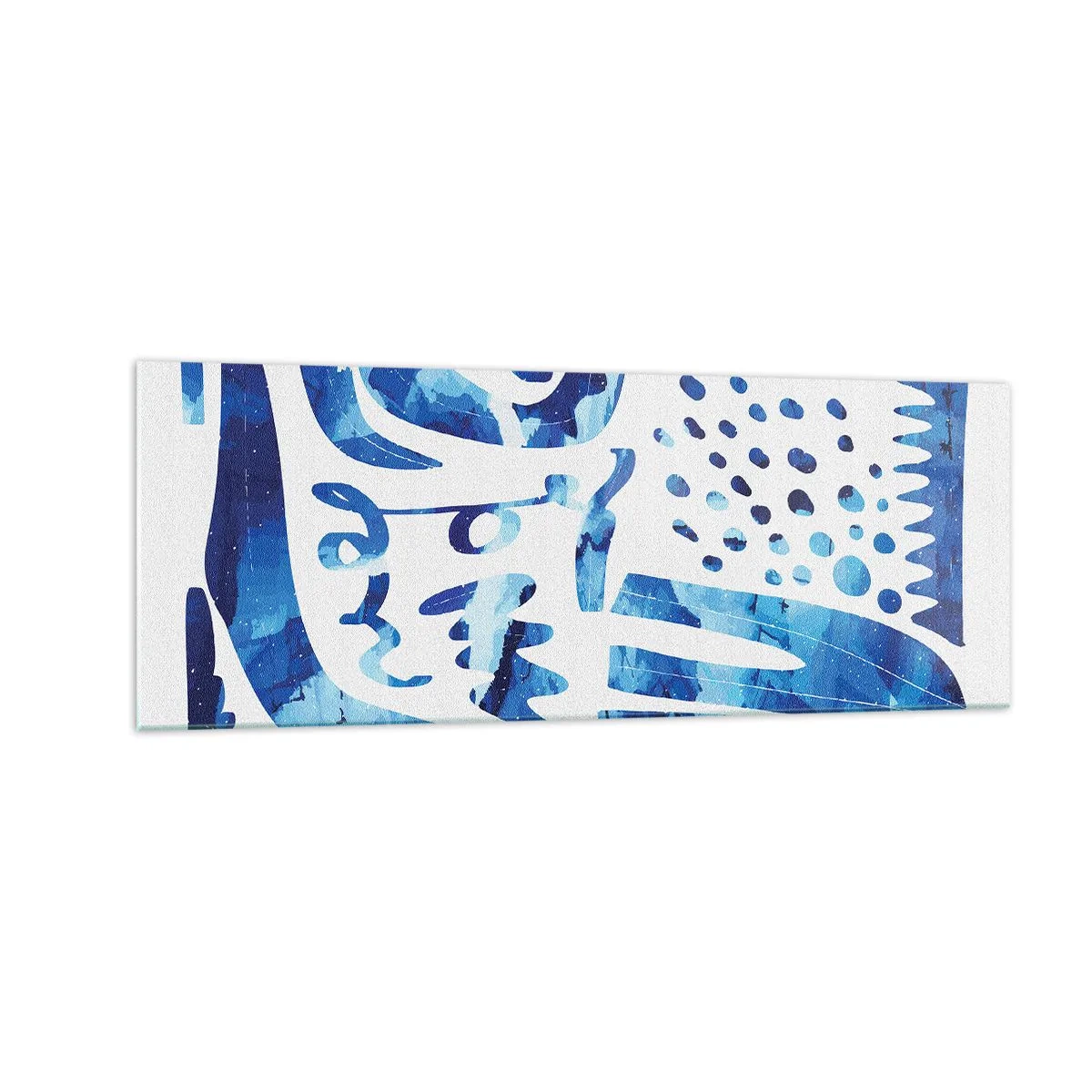 Obraz na szkle - Abstrakcyjny wzór w odcieniach niebieskiego - 140x50cm - Powrót do korzeni - Nowoczesna dekoracja ścienna do salonu i sypialni ARTTOR