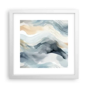 Plakat w białej ramie - Abstrakcja śnieżna i mglista - 30x30 cm