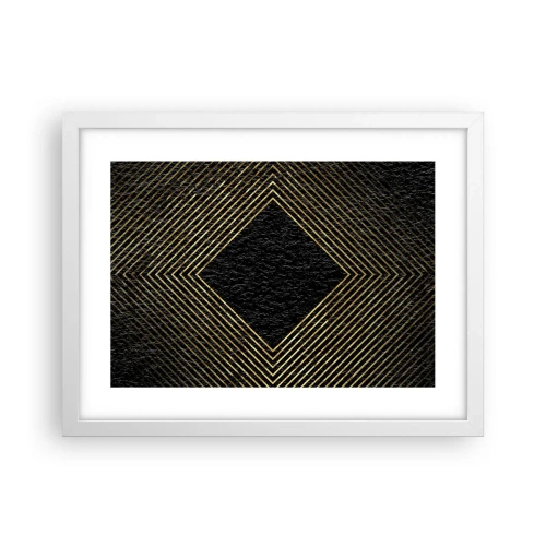 Plakat w białej ramie - Geometria w stylu glamour - 40x30 cm