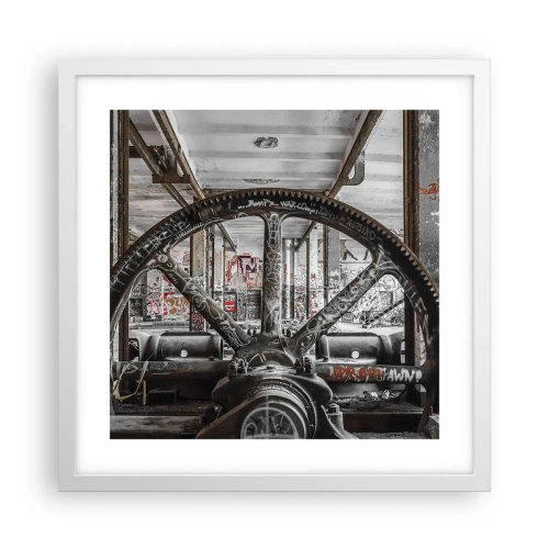 Plakat w białej ramie - Sekretne życie fabryki - 40x40 cm