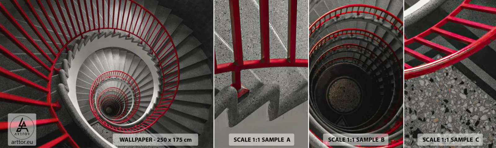 Fototapeta Próbka Samoprzylepna Deluxe Sticker - Zabawy architektury - Architektura, Schody, Industrialny - 100x30 cm