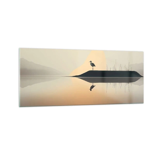 Obraz na szkle - Pan na jeziorze - 100x40 cm