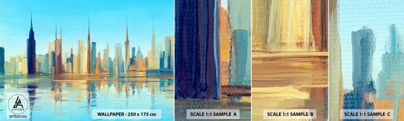 Fototapeta Próbka Standard Eco - Słoneczna metropolia - Miasto, Architektura, Sztuka - 100x30 cm