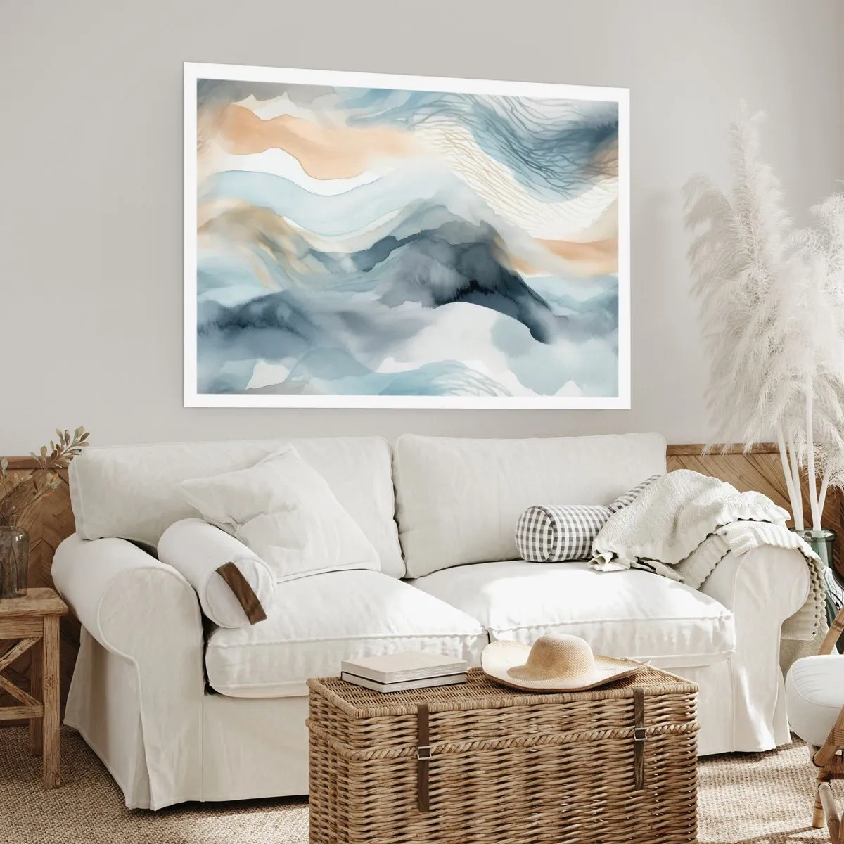 Plakat - Abstrakcja śnieżna i mglista - 50x40 cm