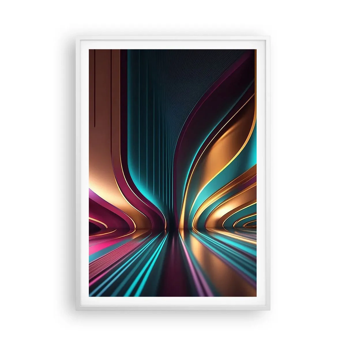 Plakat w białej ramie - Architektura światła - 70x100 cm