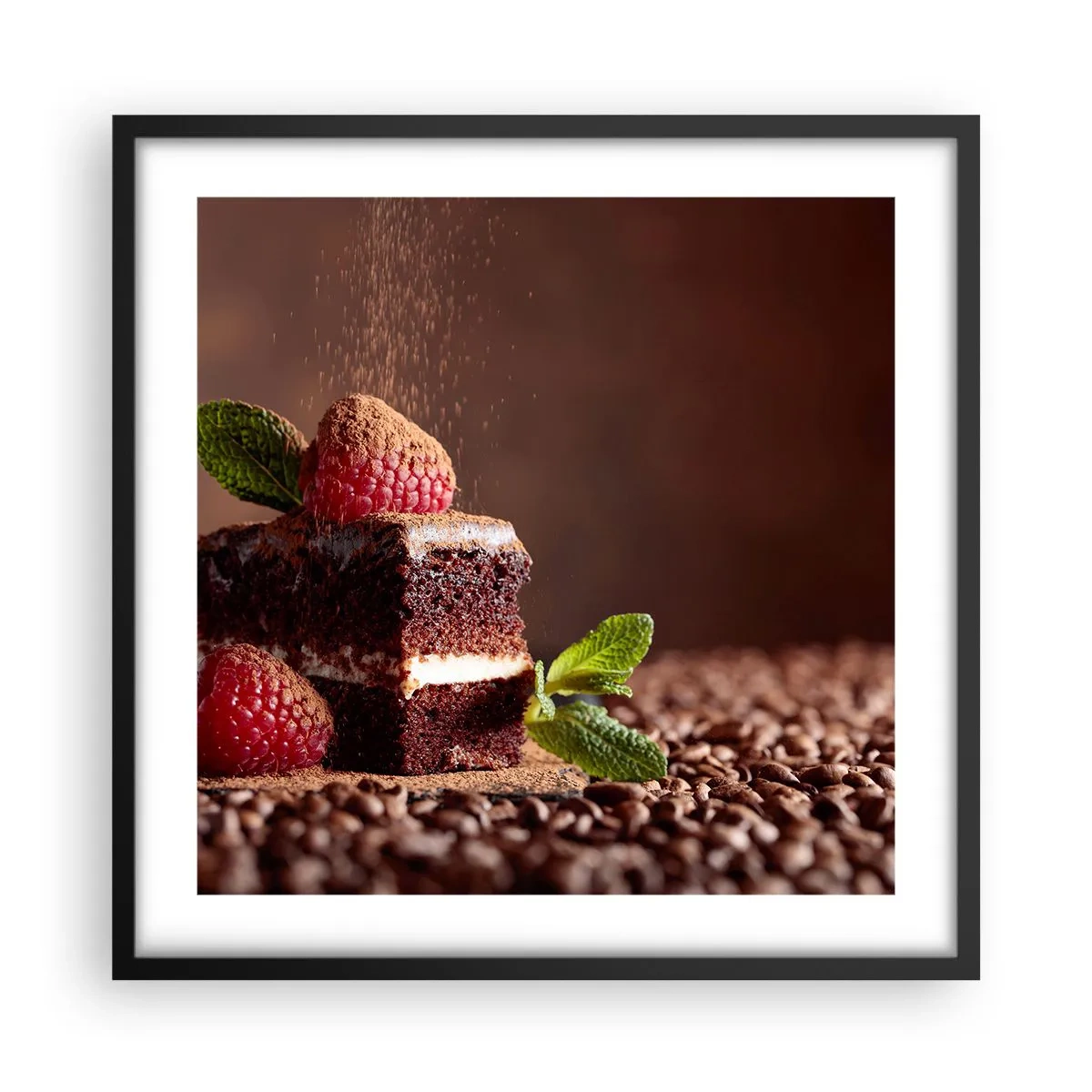 Plakat w czarnej ramie - Życie jest słodkie - 50x50 cm