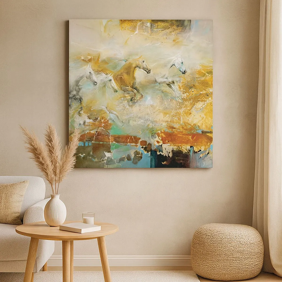 Obraz na płótnie - Galopem przez światło - 30x30 cm