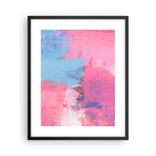 Plakat w czarnej ramie - Róż, błękit i szczypta światła - 40x50 cm