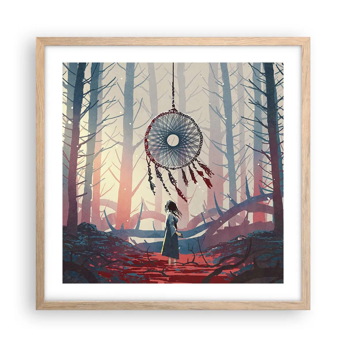 Plakat w ramie jasny dąb - Tajemny rytuał szczęścia - 50x50 cm